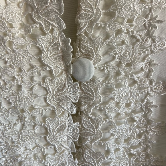 R&M Richards by Karen Kwong Ivory Lace Blazer Size 8 Whimsy Fairy Boho Romantic - Picture 3 of 6
